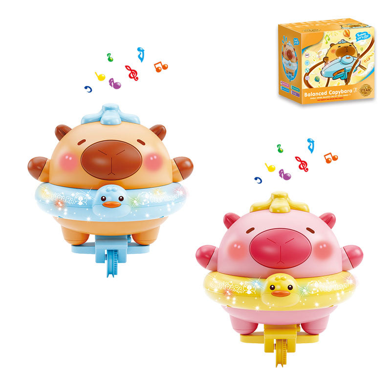 电动益智平衡卡皮巴拉/带灯光声音,配1包轨道,软管,3*AA无包电,二色混装