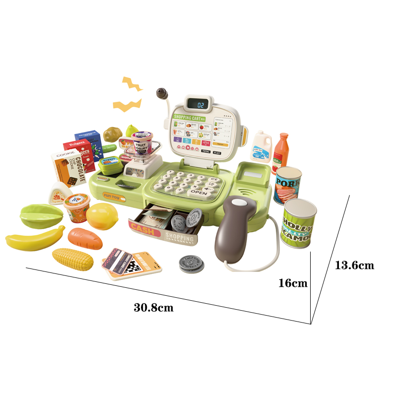 电动语音折叠收银机/67PCS,带计算器,扩音,传送带功能,3*AA无包电