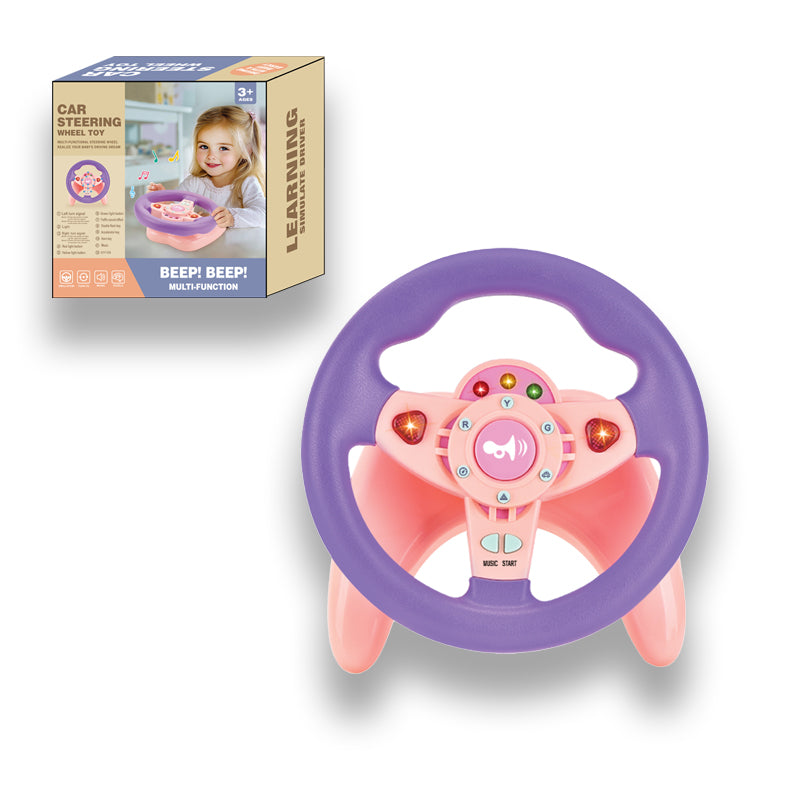 电动U型底方向盘/3*AA无包电,粉色