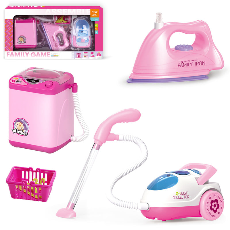 电动立式洗衣机+熨斗+吸尘器组合/带灯光,吸尘,可加水,6*AA无包电