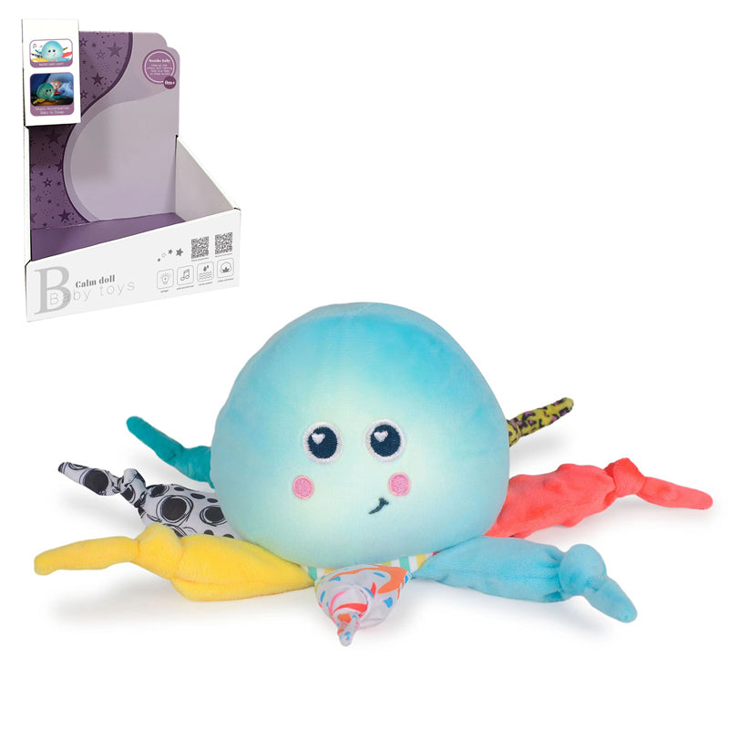 B/O Plush Octopus Lamp With Music