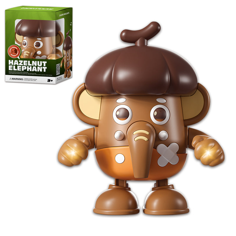 B/O Hazelnut Elephant With Light And Music