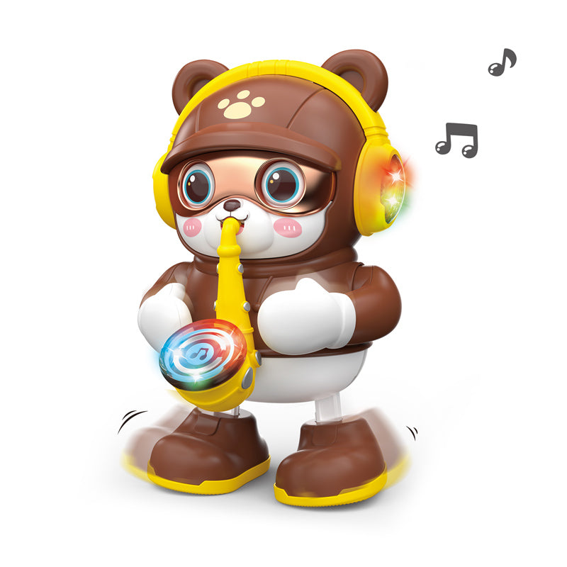 B/O Saxophone Bear With Light And Music 2-C Ass'D