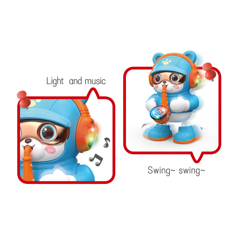 B/O Saxophone Bear With Light And Music 2-C Ass'D