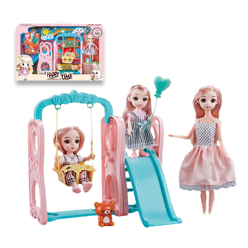 11.5寸+3寸芭比+快乐秋千套装/带灯光,包3*AG13纽扣电池