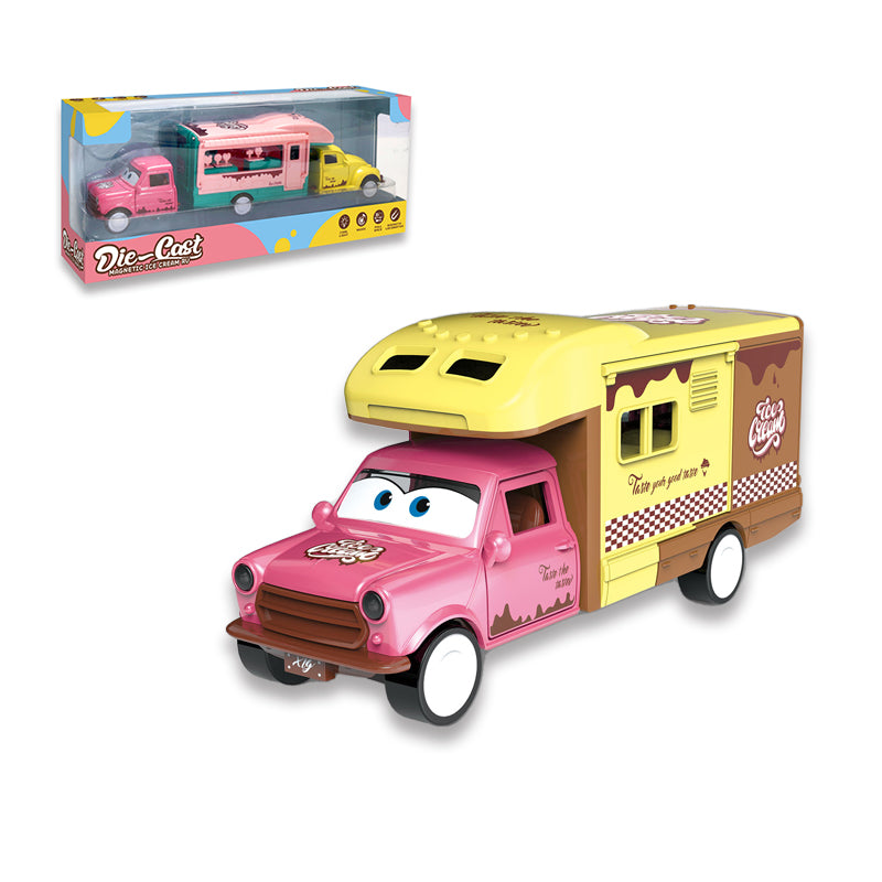 Pull Back Metal Ice Cream Rv With Light And Music 2-C Ass'D