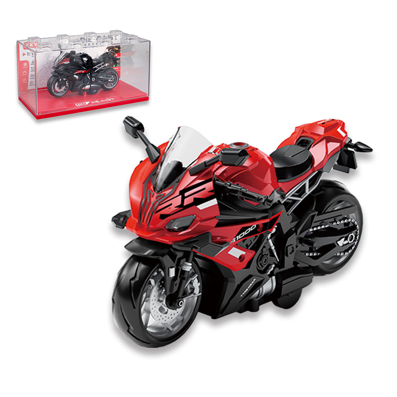 1:14 Pull Back Metal Motorcycle With Light And Music And Sound 3-C Ass'D