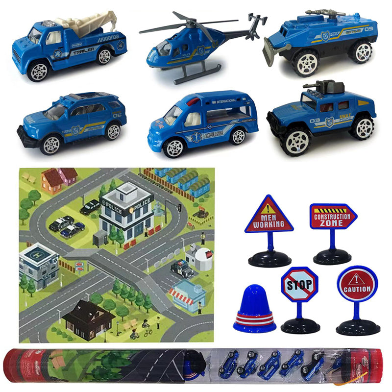 Free Wheel Metal Police Car