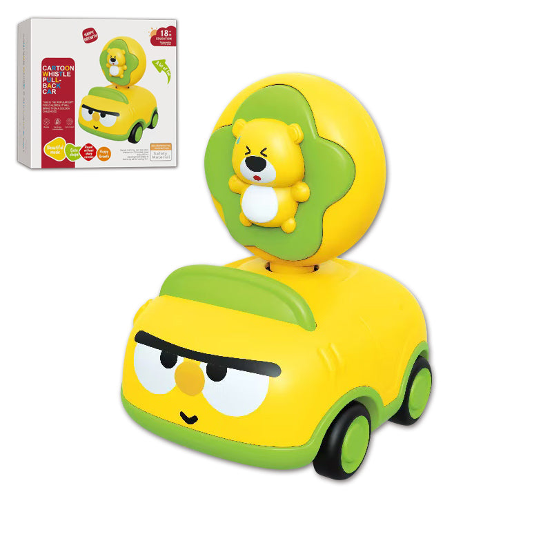 Pull Back Cartoon Whistle Car