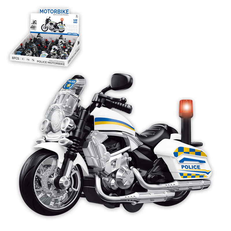 回力摩托警车/带灯光,音乐,包AG3纽扣电池
