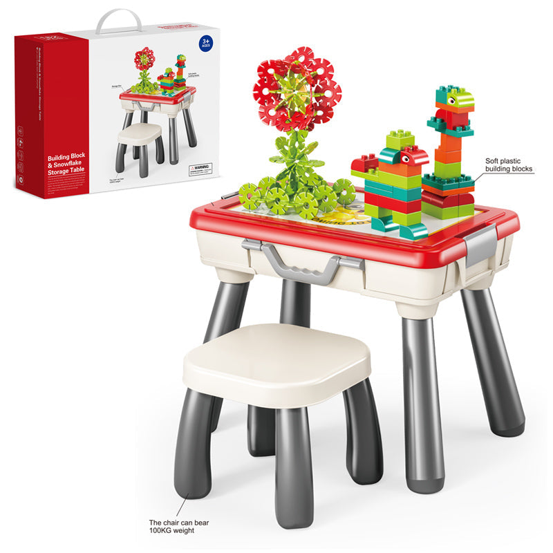 雪花片积木收纳桌/182pcs