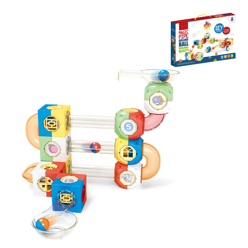 81Pcs Pipe Rolling Ball Building Blocks