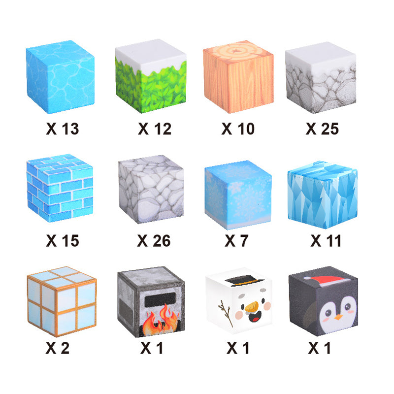 2CM冰雪主题磁力方块积木/124PCS