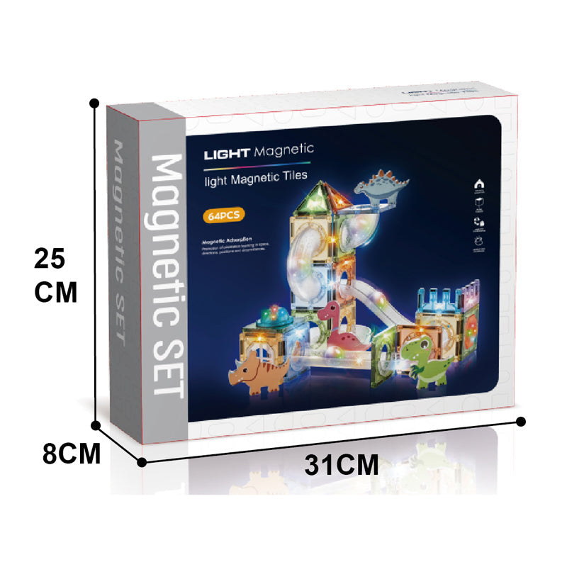 64Pcs Magnetic Blocks With Light