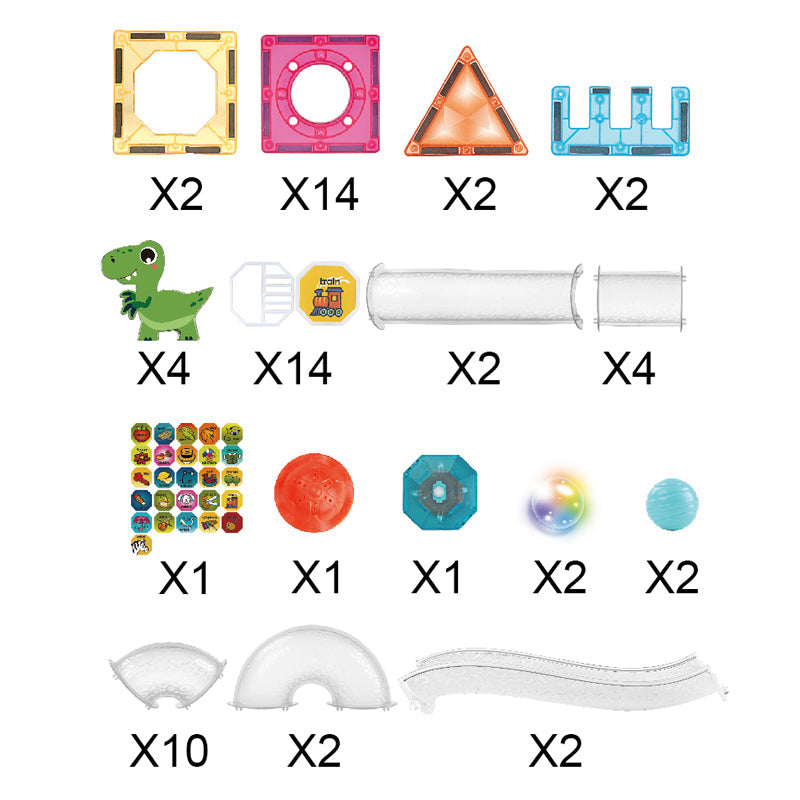 64Pcs Magnetic Blocks With Light