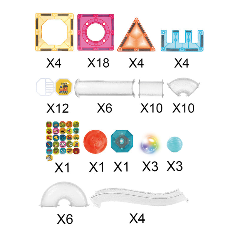 86Pcs Magnetic Blocks With Light