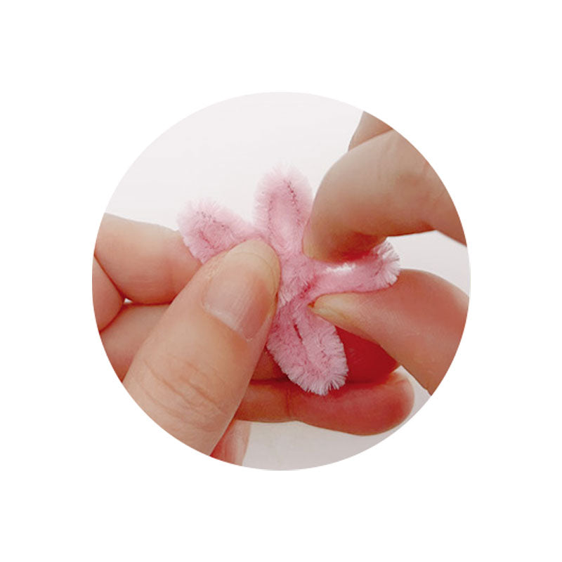 DIY粉郁金香花束扭扭棒积木