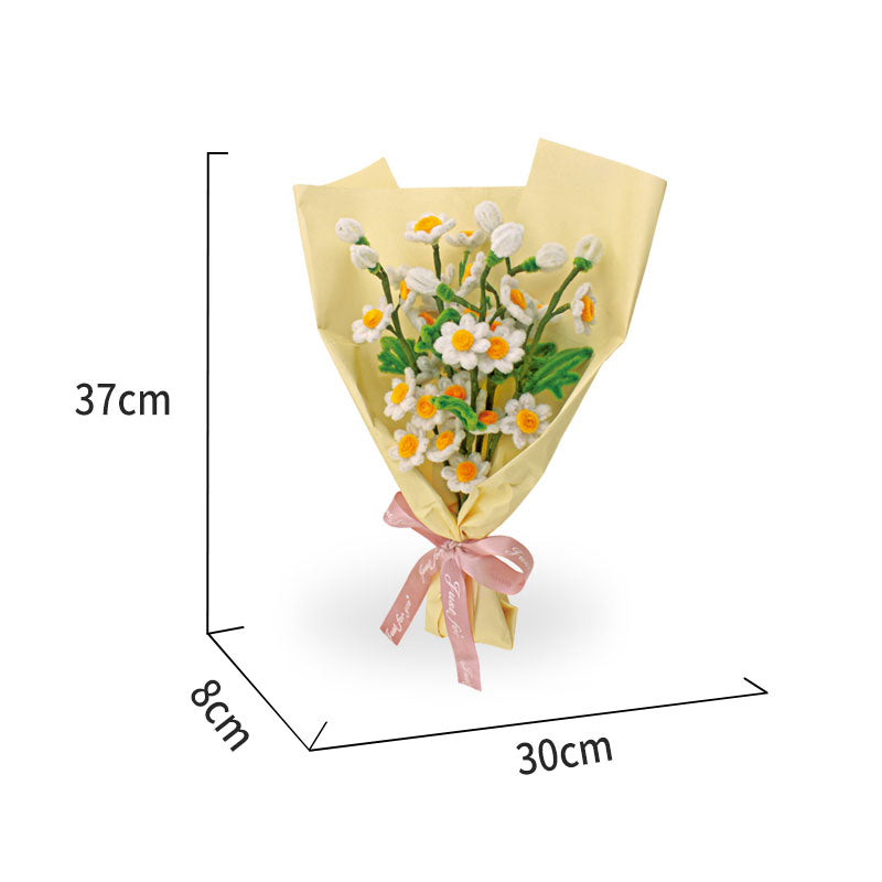 DIY粉小雏菊花束扭扭棒积木