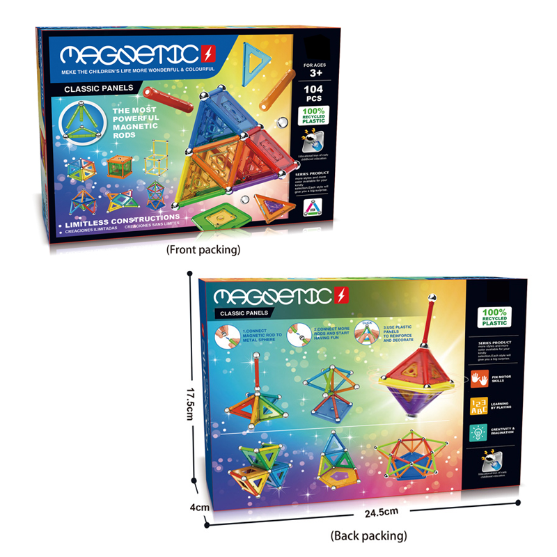 104PCS 3D Magnetic Blocks