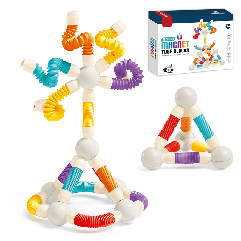 42Pcs Magnetic Tube Blocks