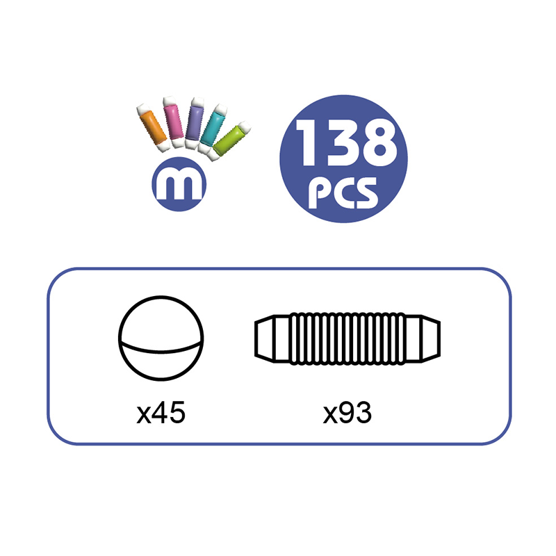 138Pcs Magnetic Tube Blocks