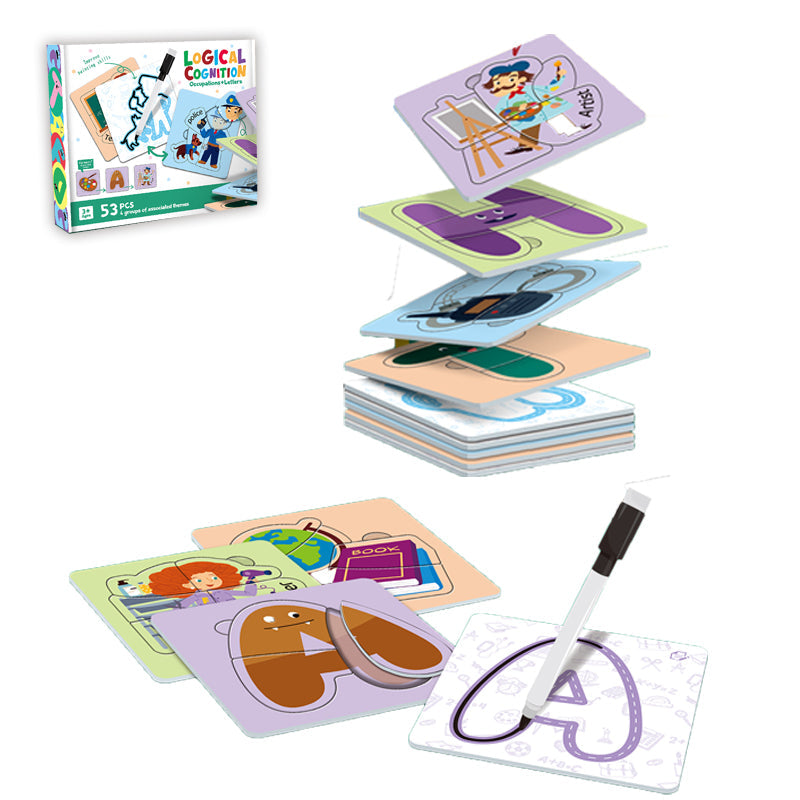 双层认知职业字母拼图/53PCS