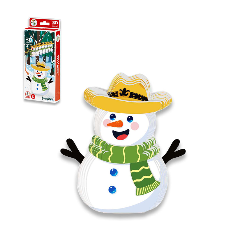 3D动物立体拼图-圣诞节雪人