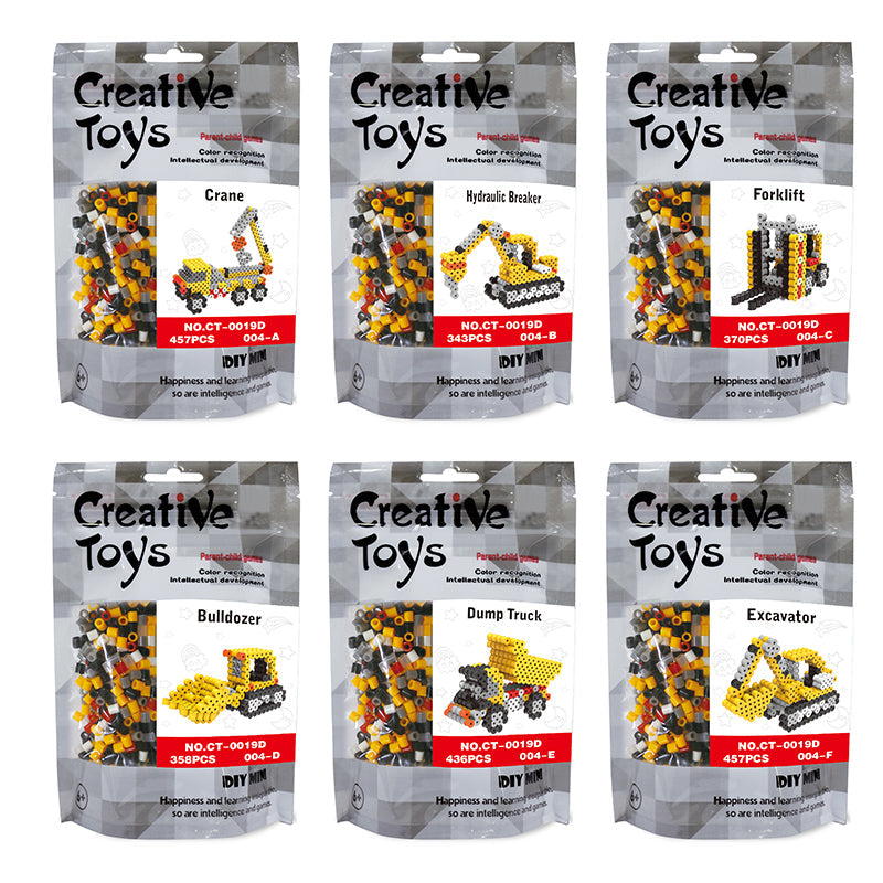 6 Styles Engineering Vehicles Ironing Beads
