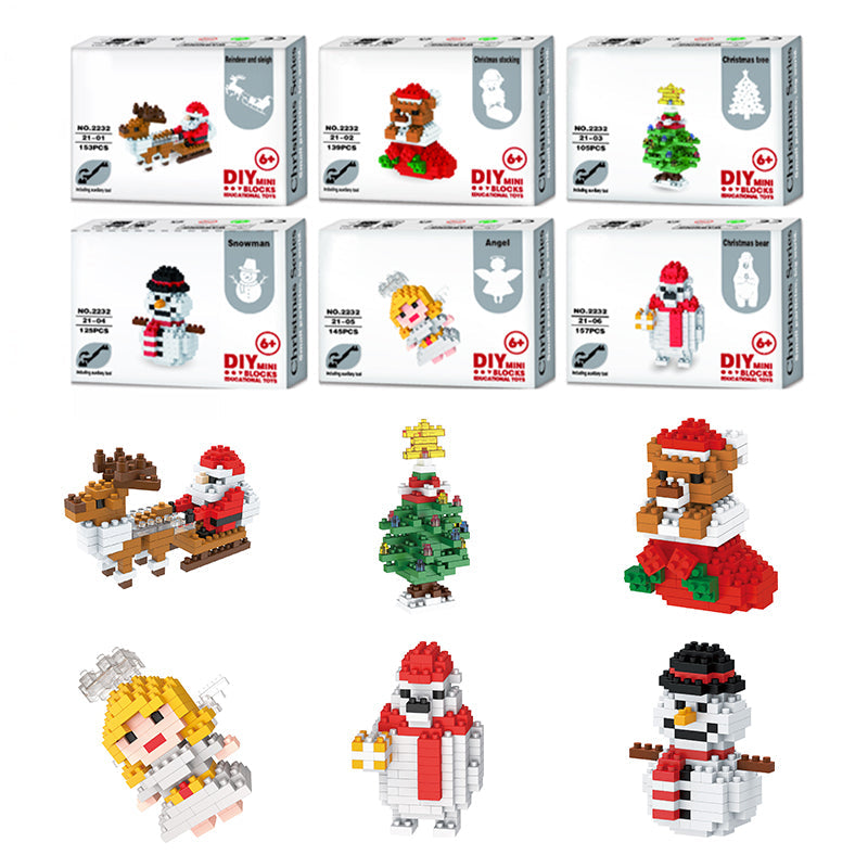 6 Types Christmas DIY Micro Building Blocks