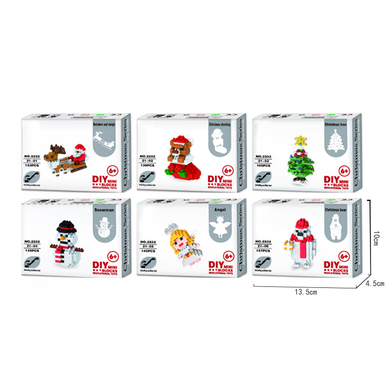 6 Types Christmas DIY Micro Building Blocks