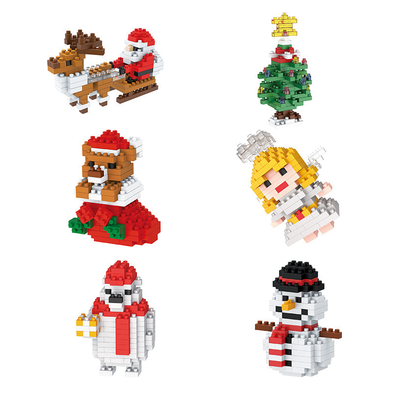 6 Types Christmas DIY Micro Building Blocks