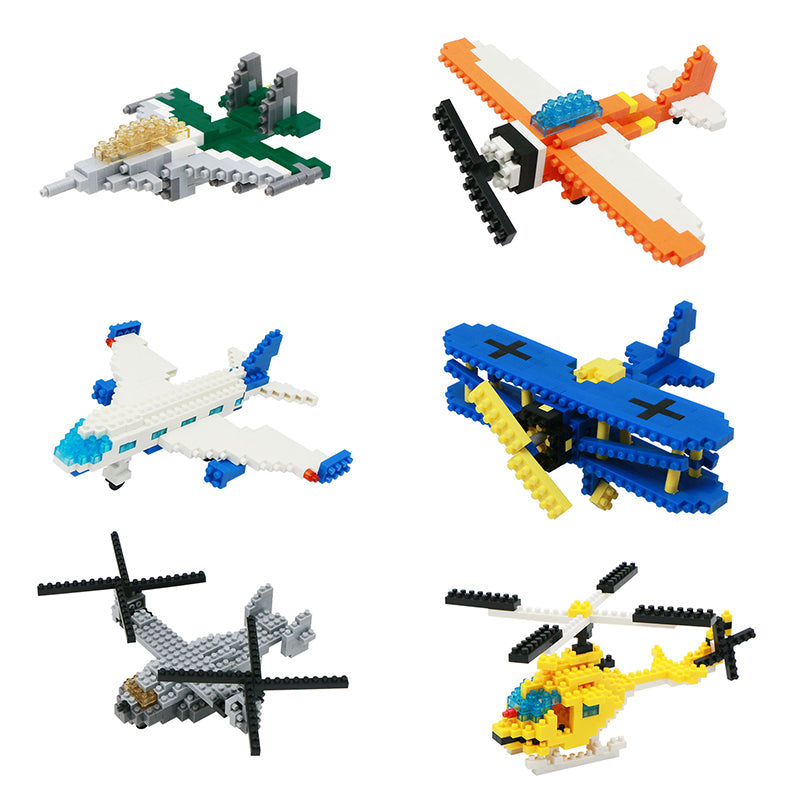 6 Types Aircraft DIY Micro Building Blocks