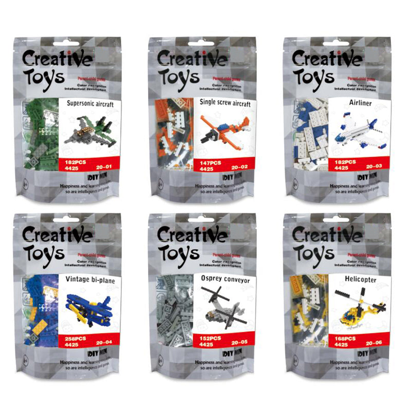 6 Types Aircraft DIY Micro Building Blocks