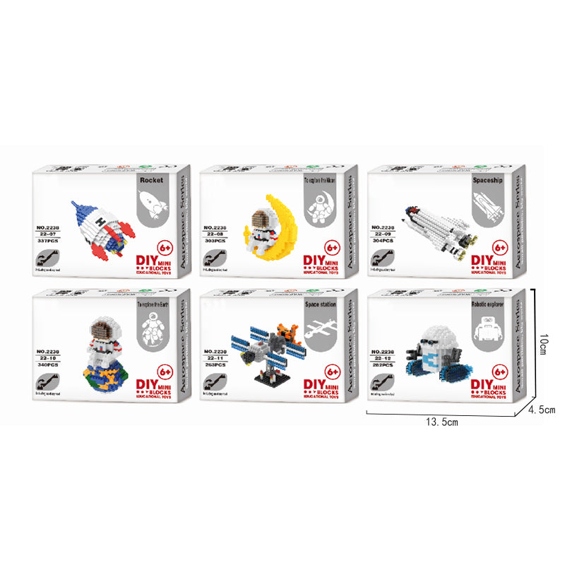 6 Types Space DIY Micro Building Blocks