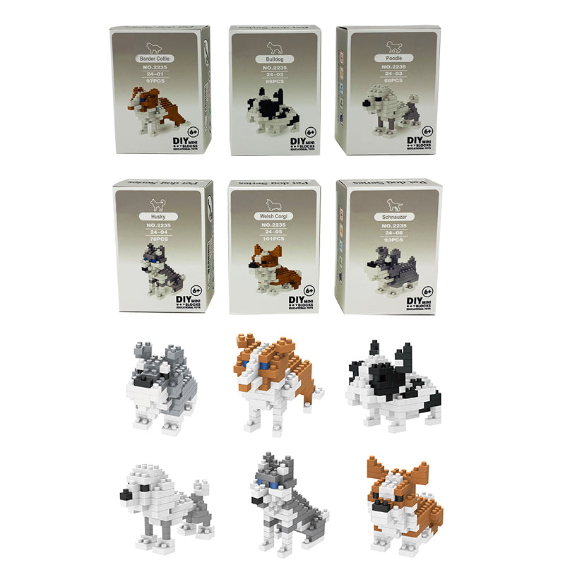 6 Types Pet Dog DIY Micro Building Blocks