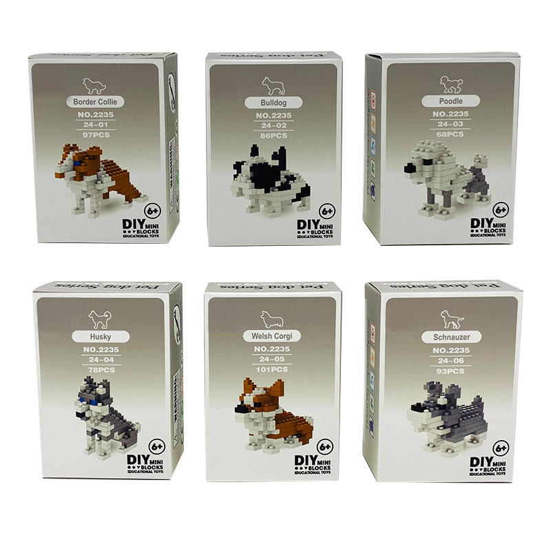 6 Types Pet Dog DIY Micro Building Blocks