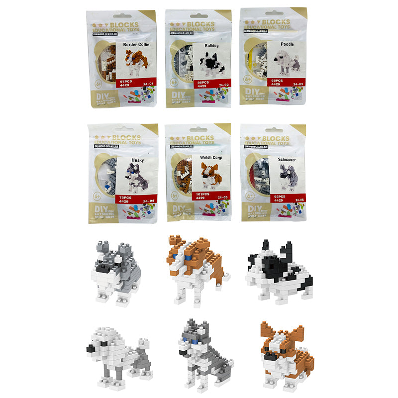 6 Types Pet Dog DIY Micro Building Blocks
