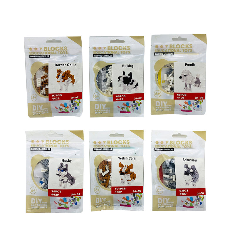 6 Types Pet Dog DIY Micro Building Blocks