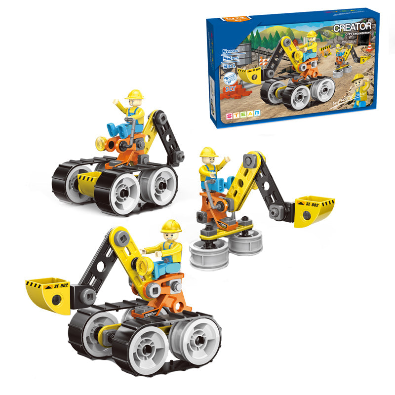 52Pcs 3 In 1 Diy Blocks