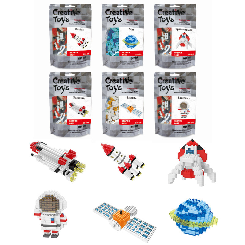 6 Types Space DIY Micro Building Blocks