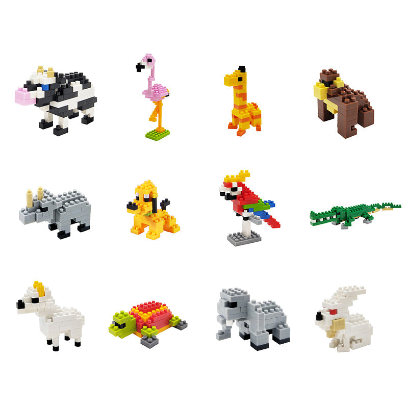12 Types Animal DIY Small Building Blocks