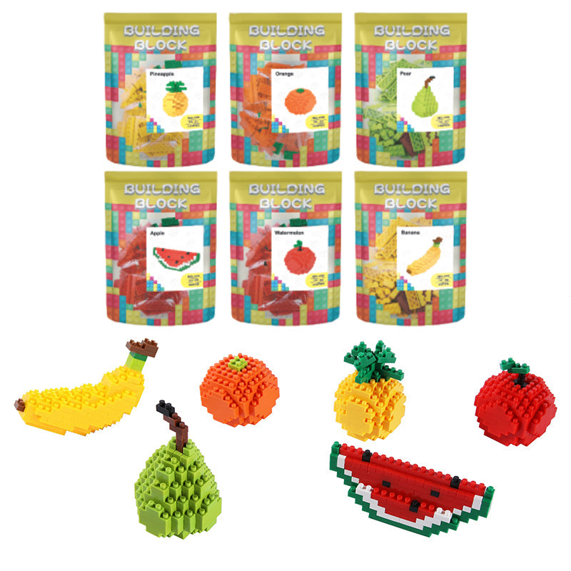 6 Types Fruit DIY Small Building Blocks