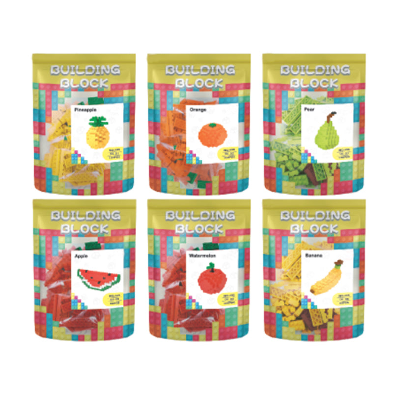 6 Types Fruit DIY Small Building Blocks