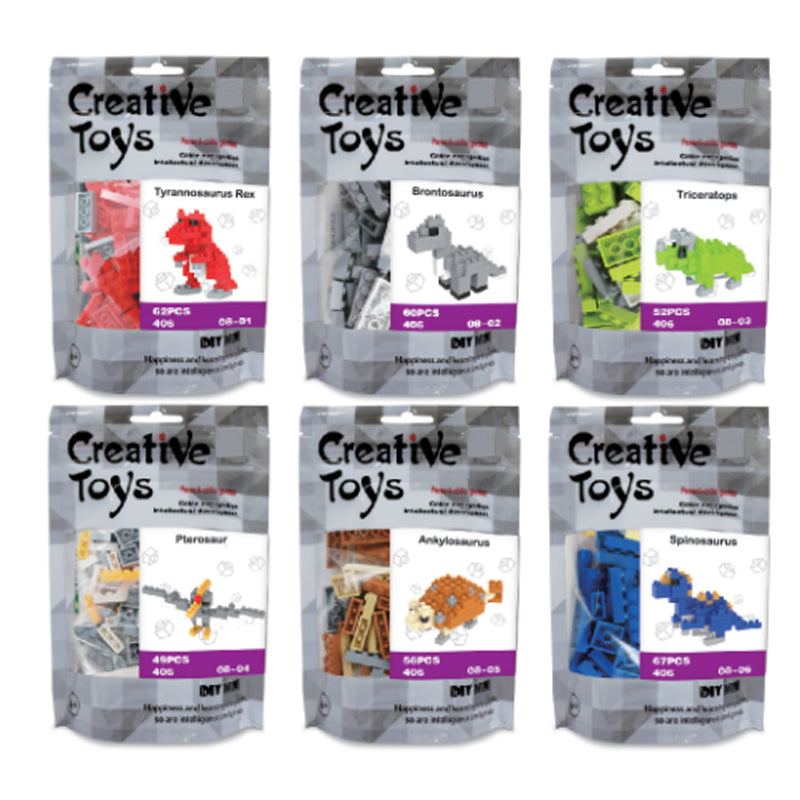 6 Types Small Dinosaur DIY Building Blocks