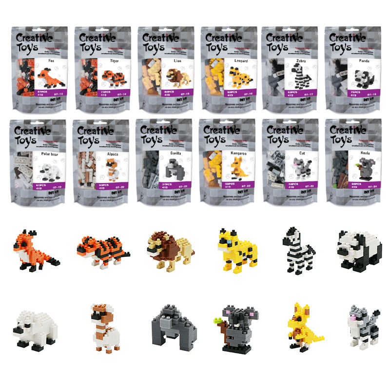12 Types Small Animal DIY Small Building Blocks