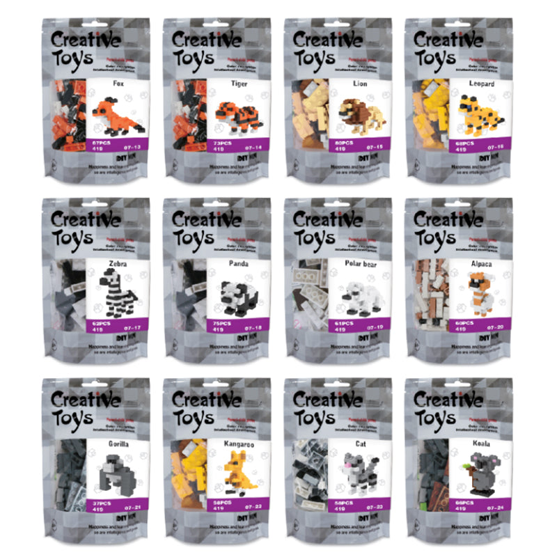 12 Types Small Animal DIY Small Building Blocks