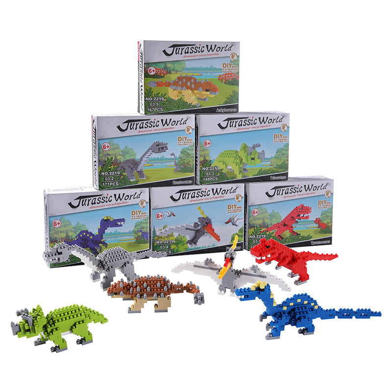 6 Types Dinosaur Micro Building Blocks