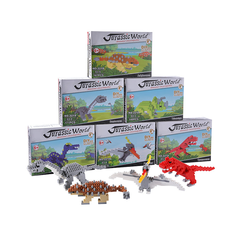 6 Types Dinosaur Micro Building Blocks