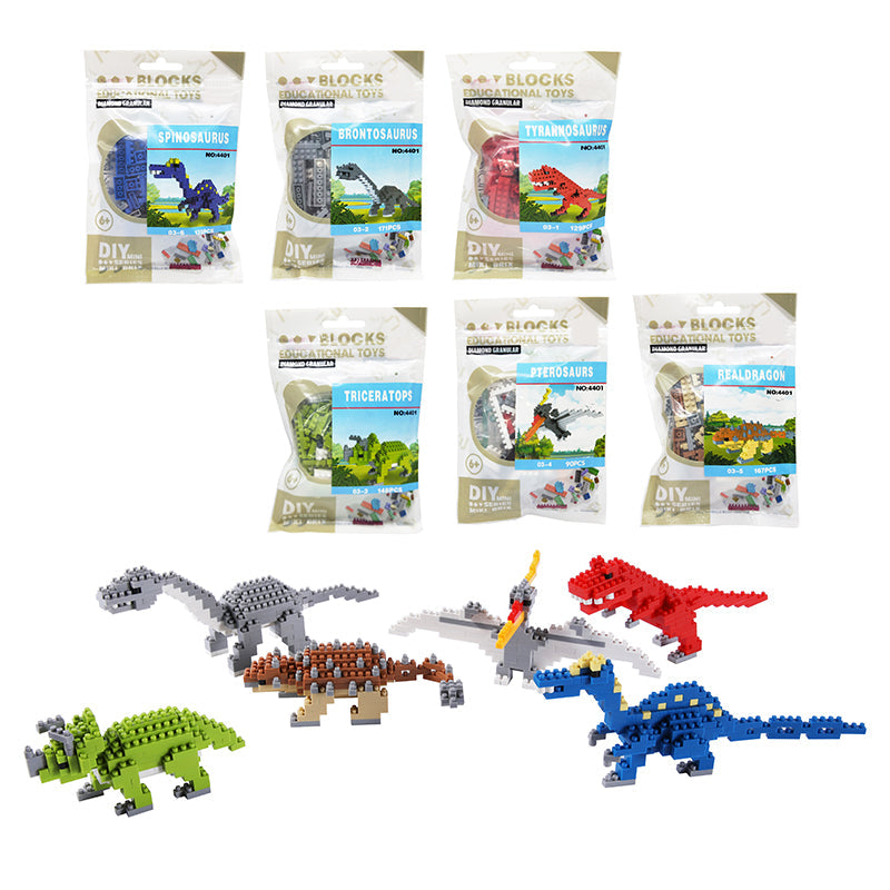 6 Types Dinosaur Micro Building Blocks