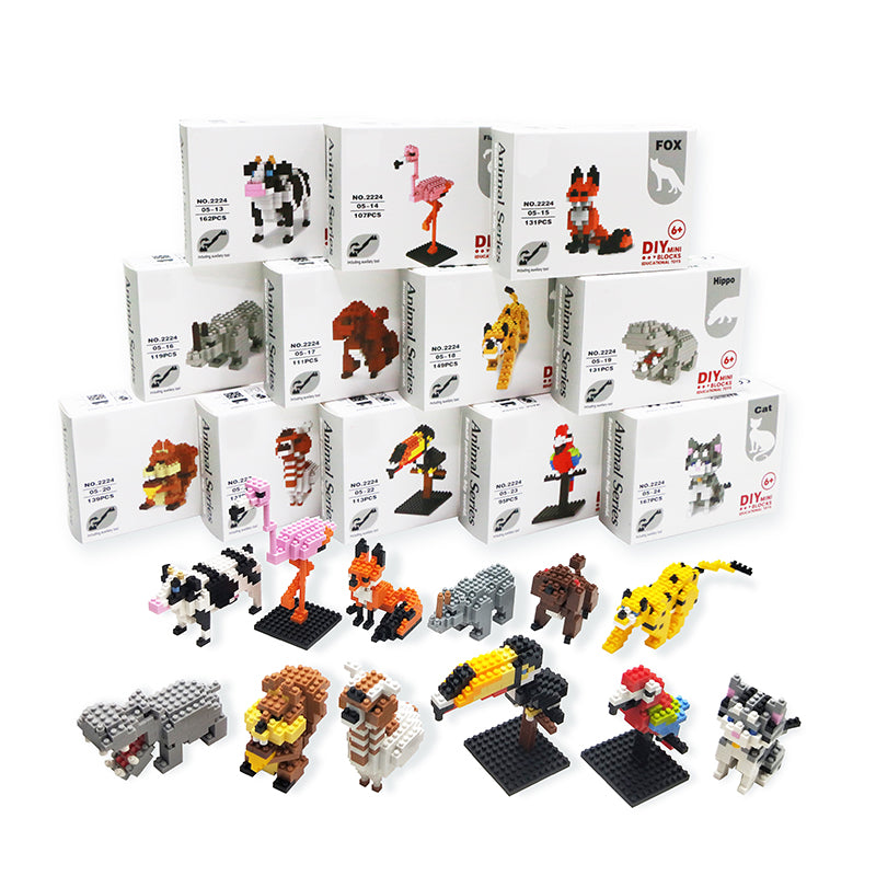 12 Types Large Animal DIY Micro Building Blocks